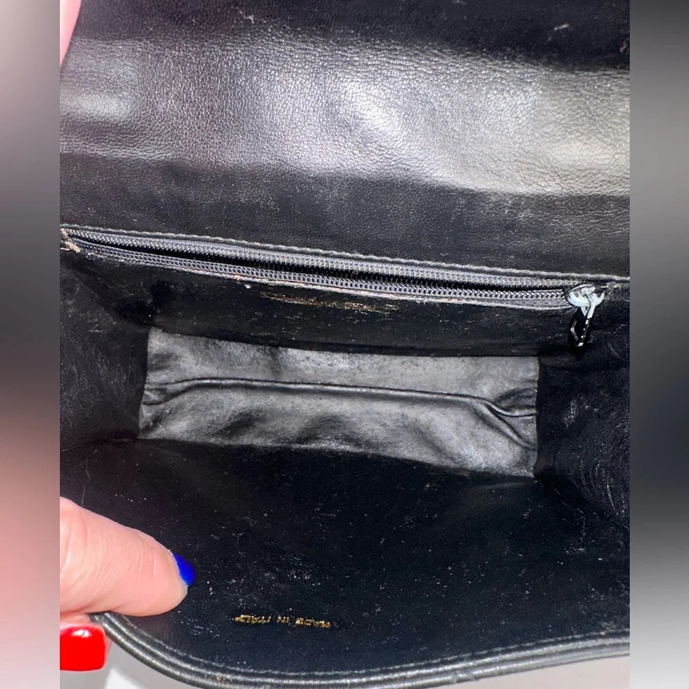 Authentic CHANEL Black Quilted Leather Crossbody Vintage